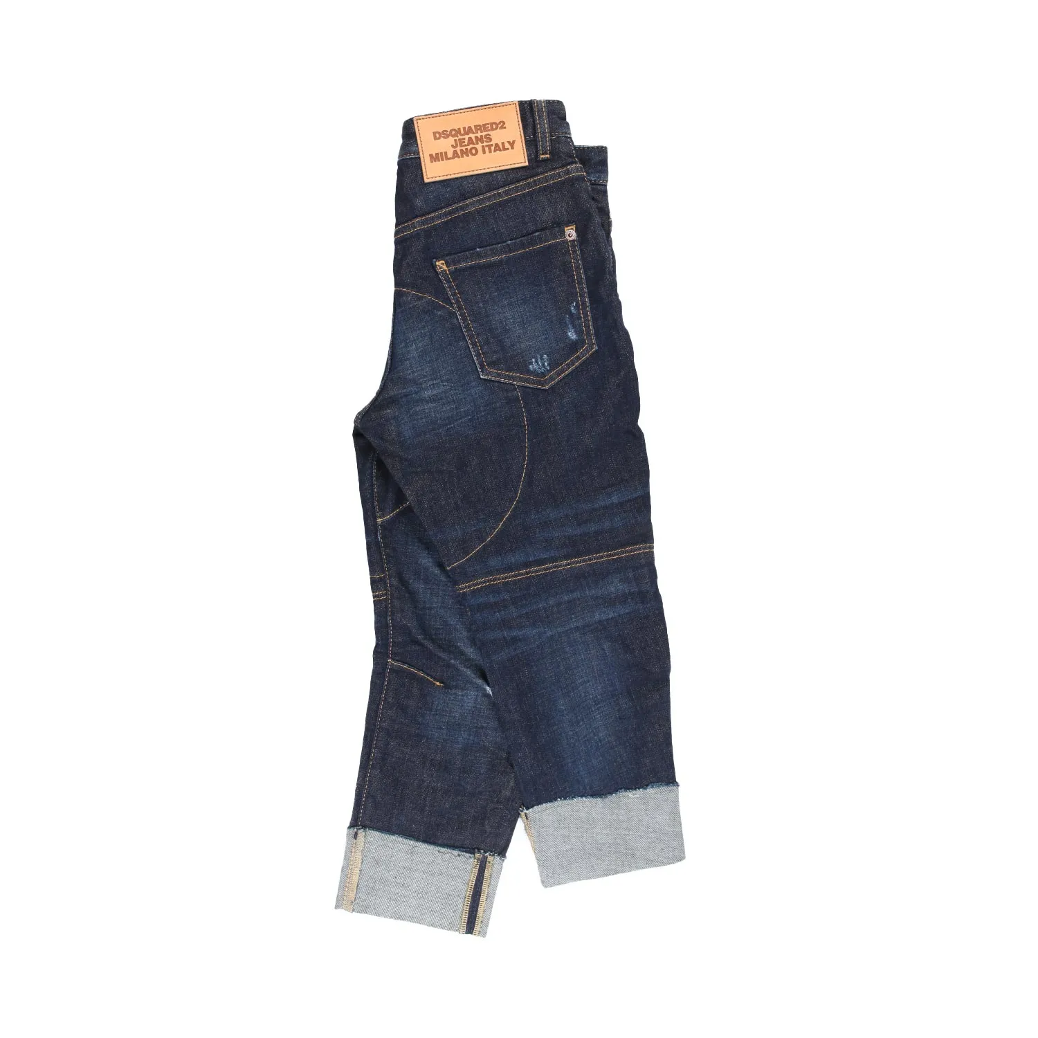 Dsquared2 Dark Blue Stone Wash Jeans With Tears