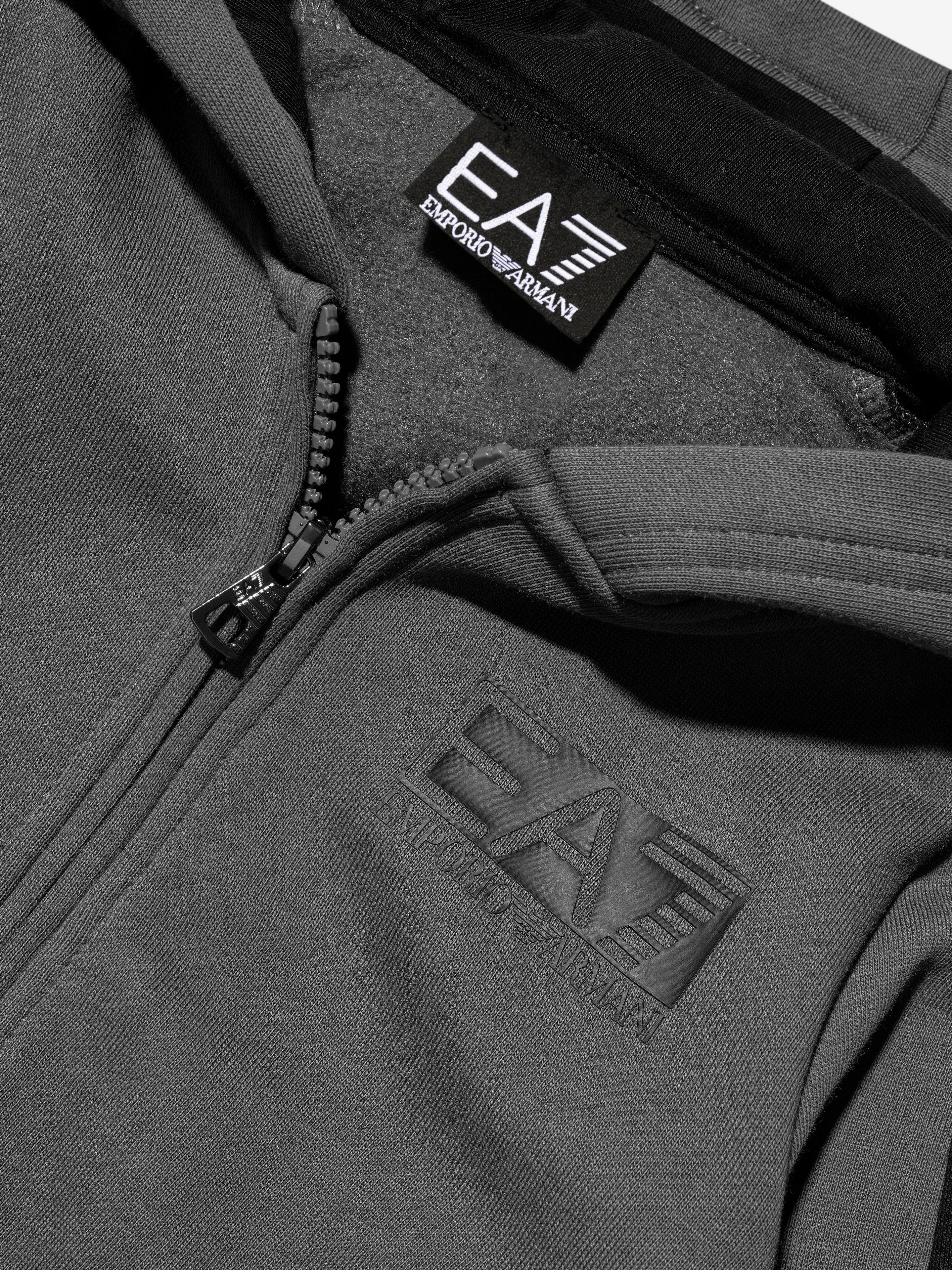 EA7 Emporio Armani Boys Train Logo Tape Zip Up Hoodie