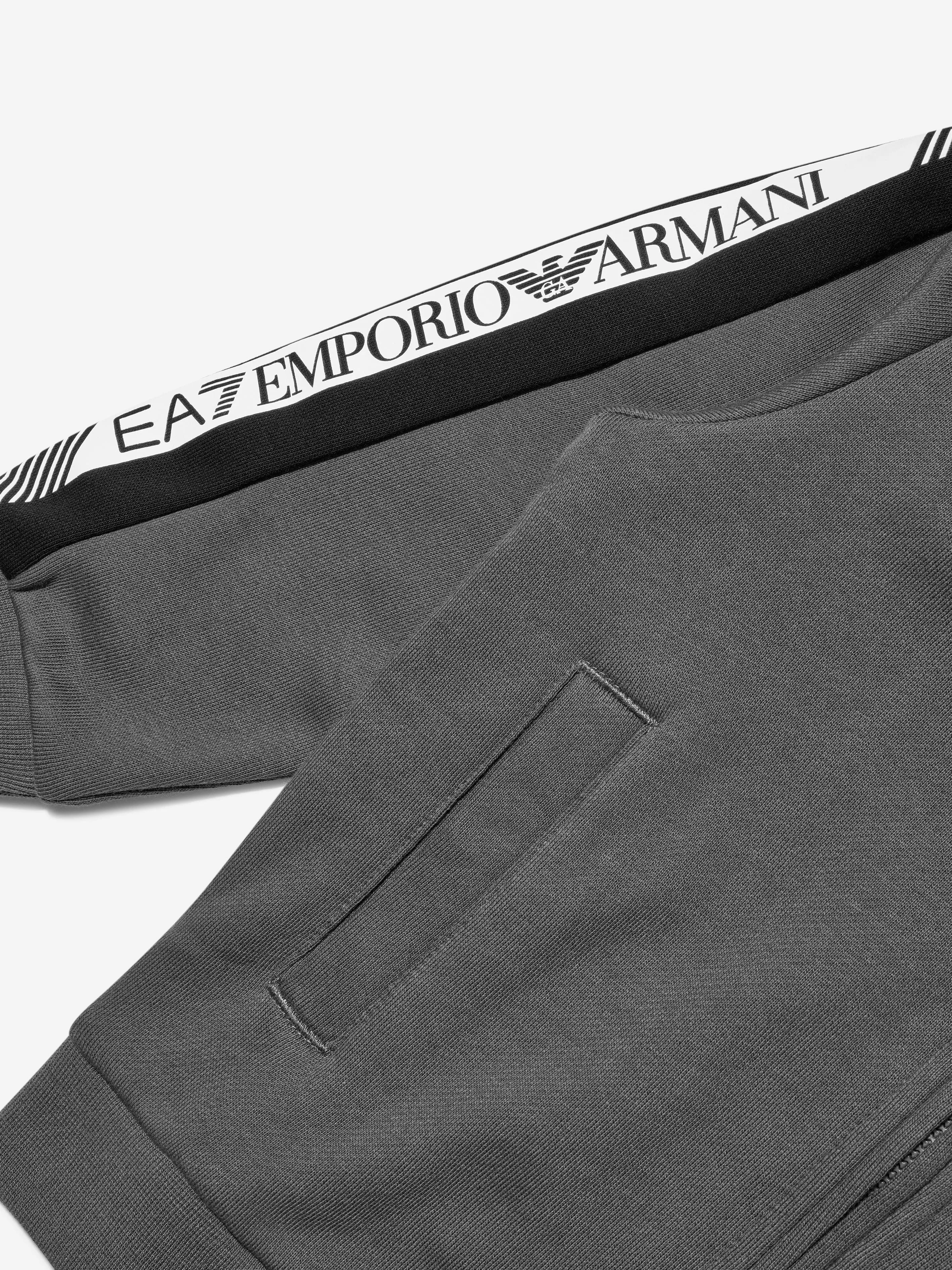 EA7 Emporio Armani Boys Train Logo Tape Zip Up Hoodie