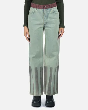 Eckhaus Latta Wide Leg Jeans in Storm Wash