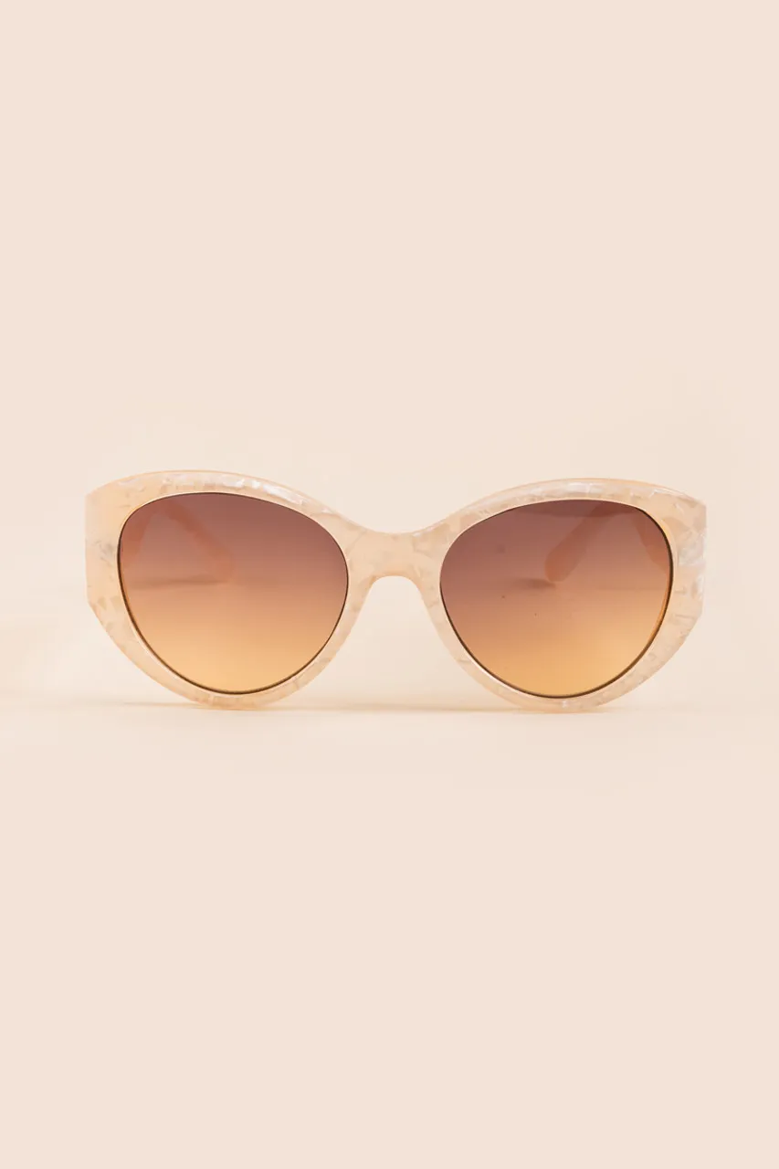 Emily Round Pearl Sunglasses