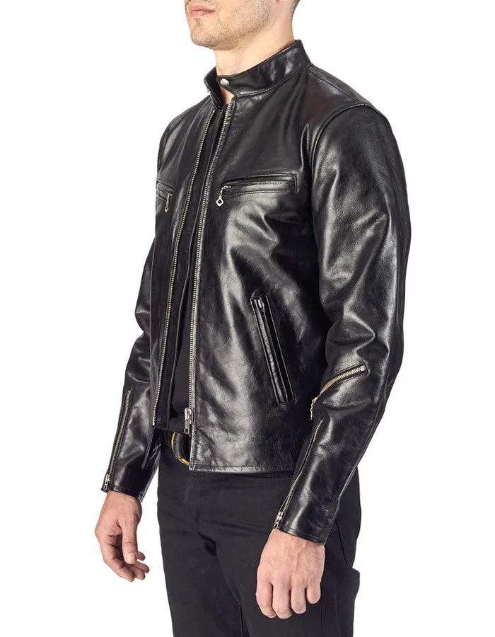 ENDURANCE - Leather Cafe Racer Jacket