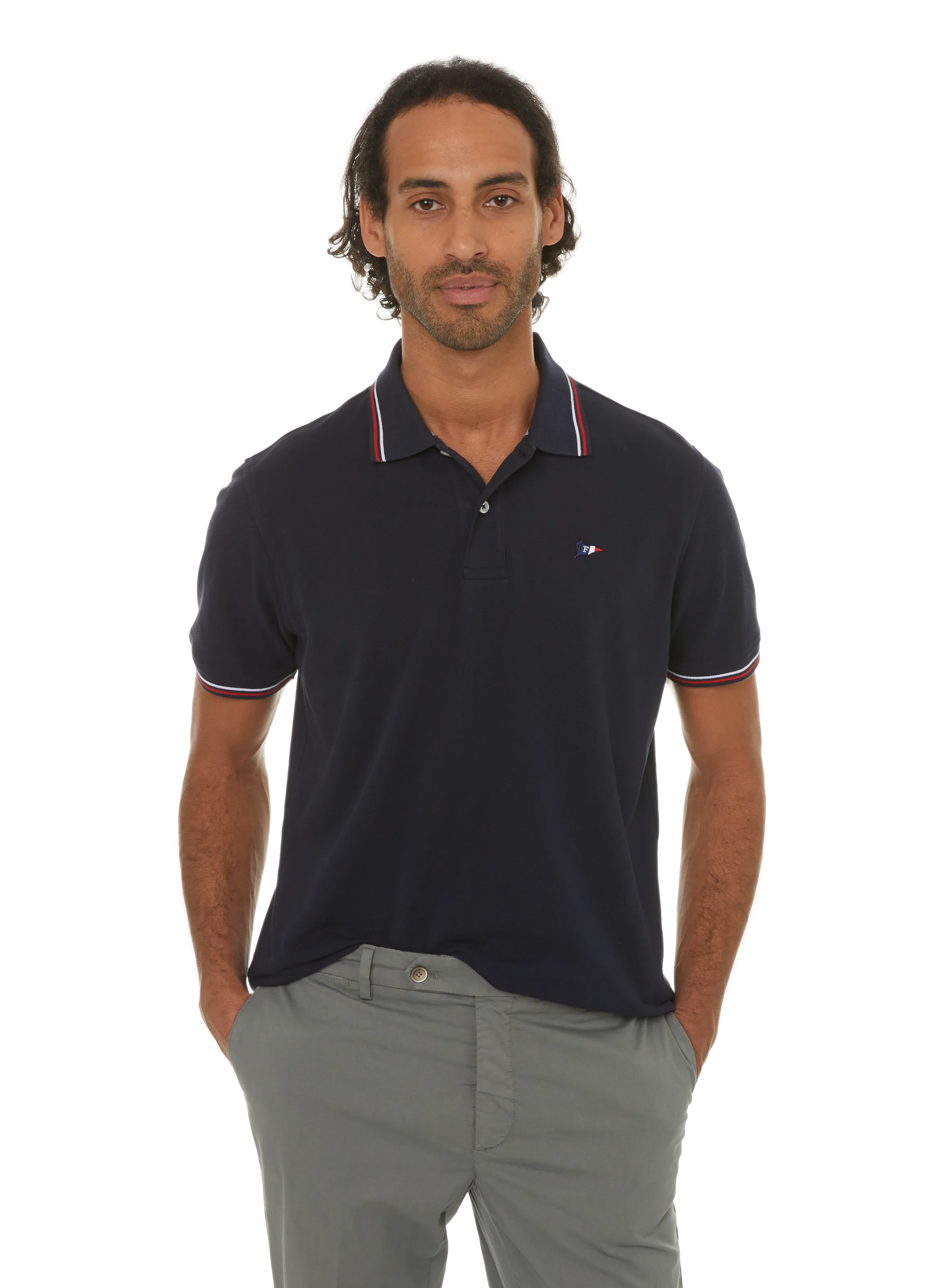 FACONNABLE  Plain cotton polo shirt - Blue