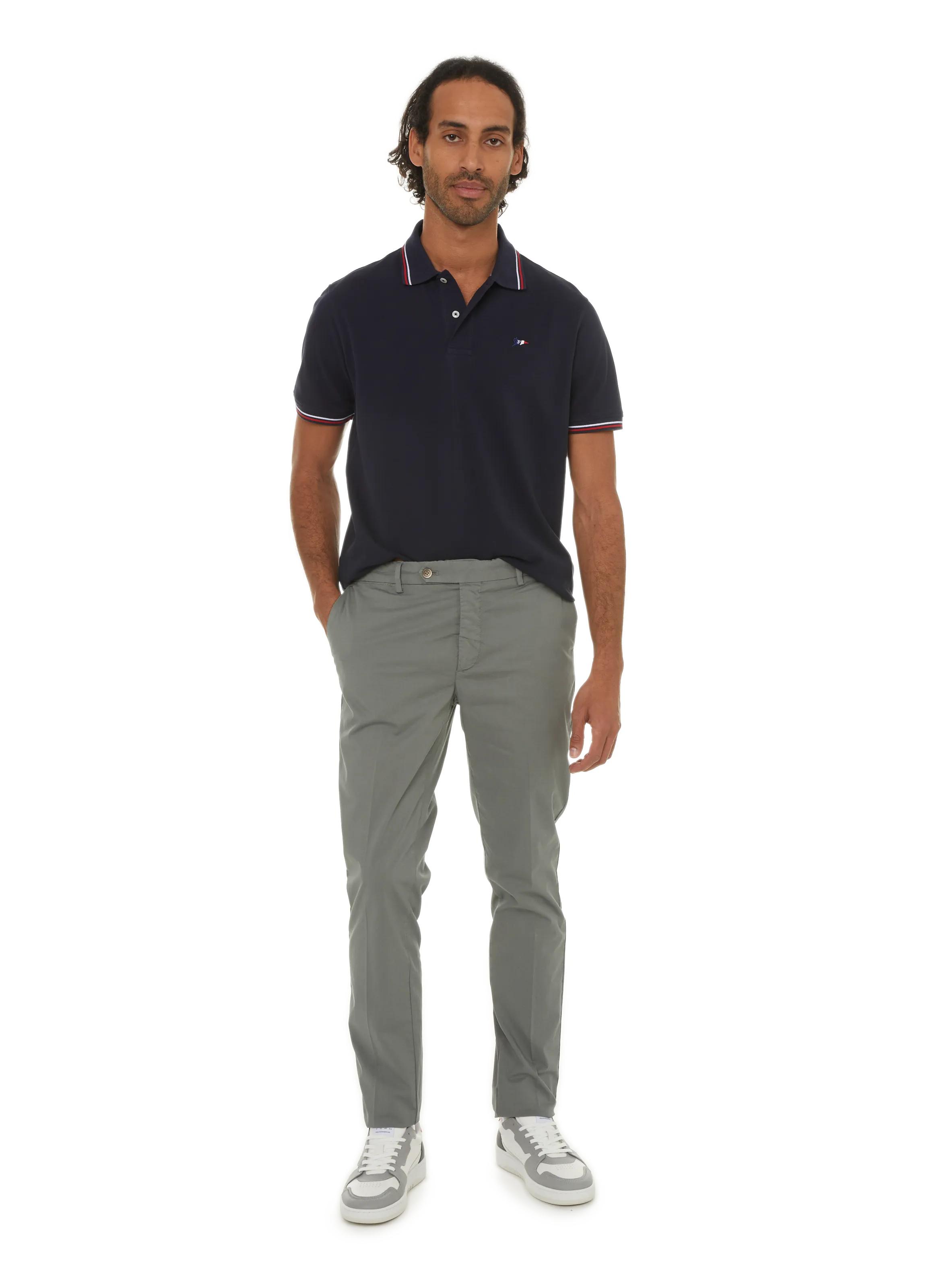 FACONNABLE  Plain cotton polo shirt - Blue