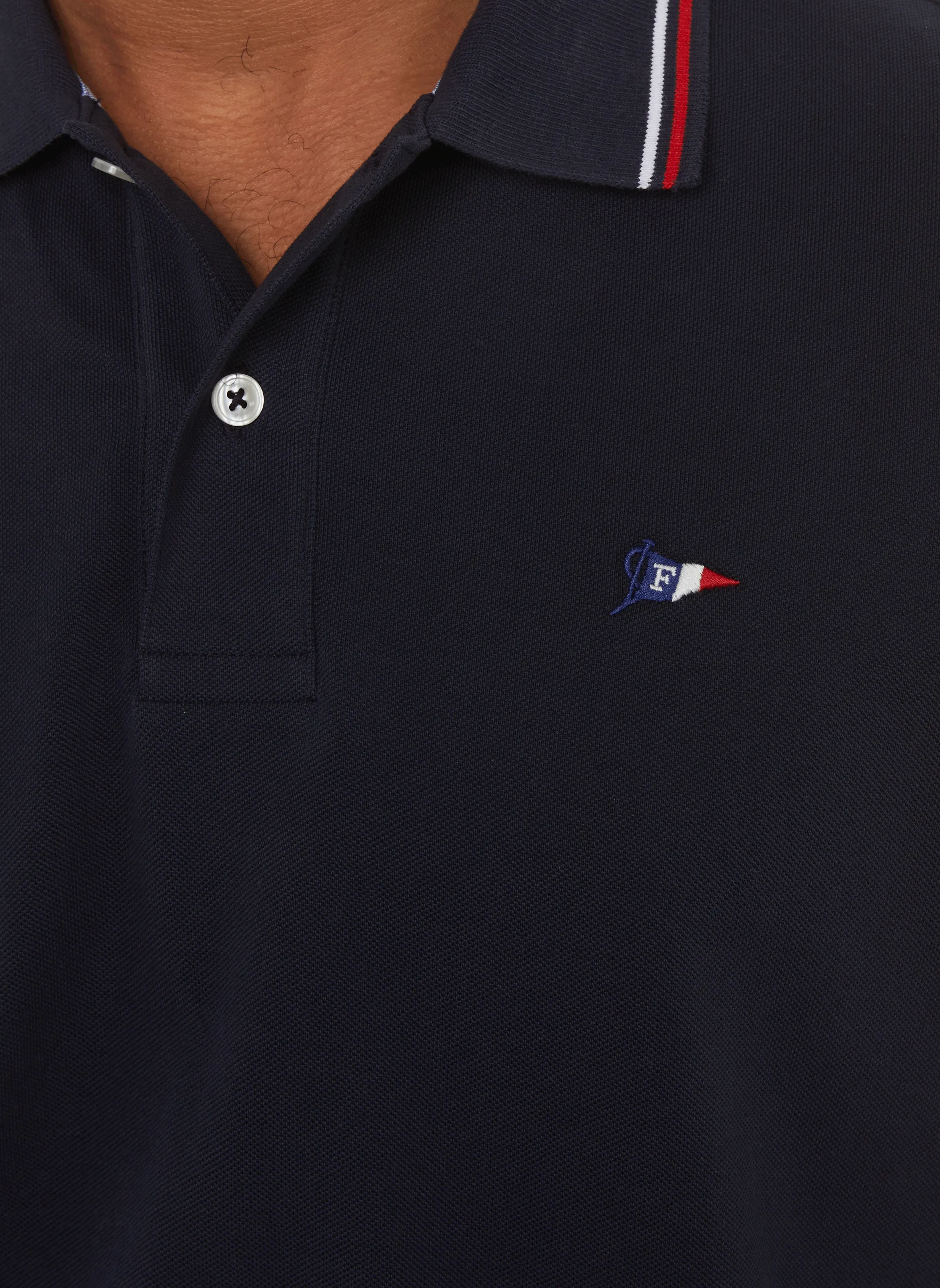 FACONNABLE  Plain cotton polo shirt - Blue