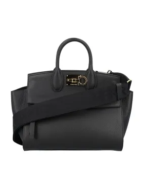 FERRAGAMO The Studio Handbag - Grainy Leather Top-Handle Bag for Women