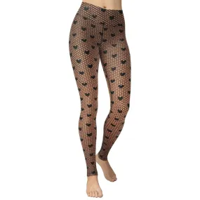 Fishnet Tights Print Yoga Leggings