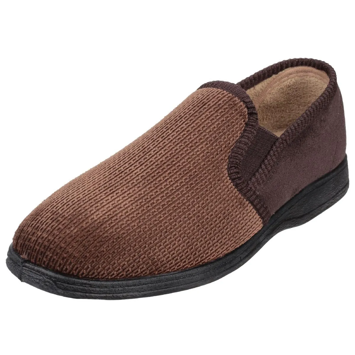 Fleet & Foster Tim Twin Gusset Slipper Brown