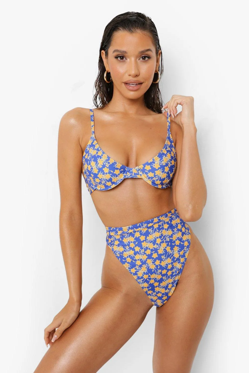 Floral Underbust Bikini Top