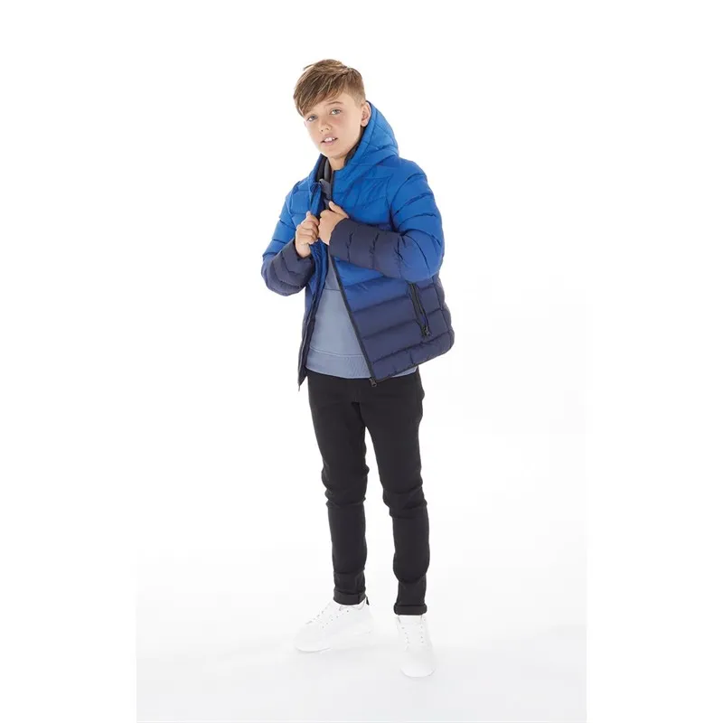 Fluid Boys Hooded Ombre Padded Jacket Royal/Navy