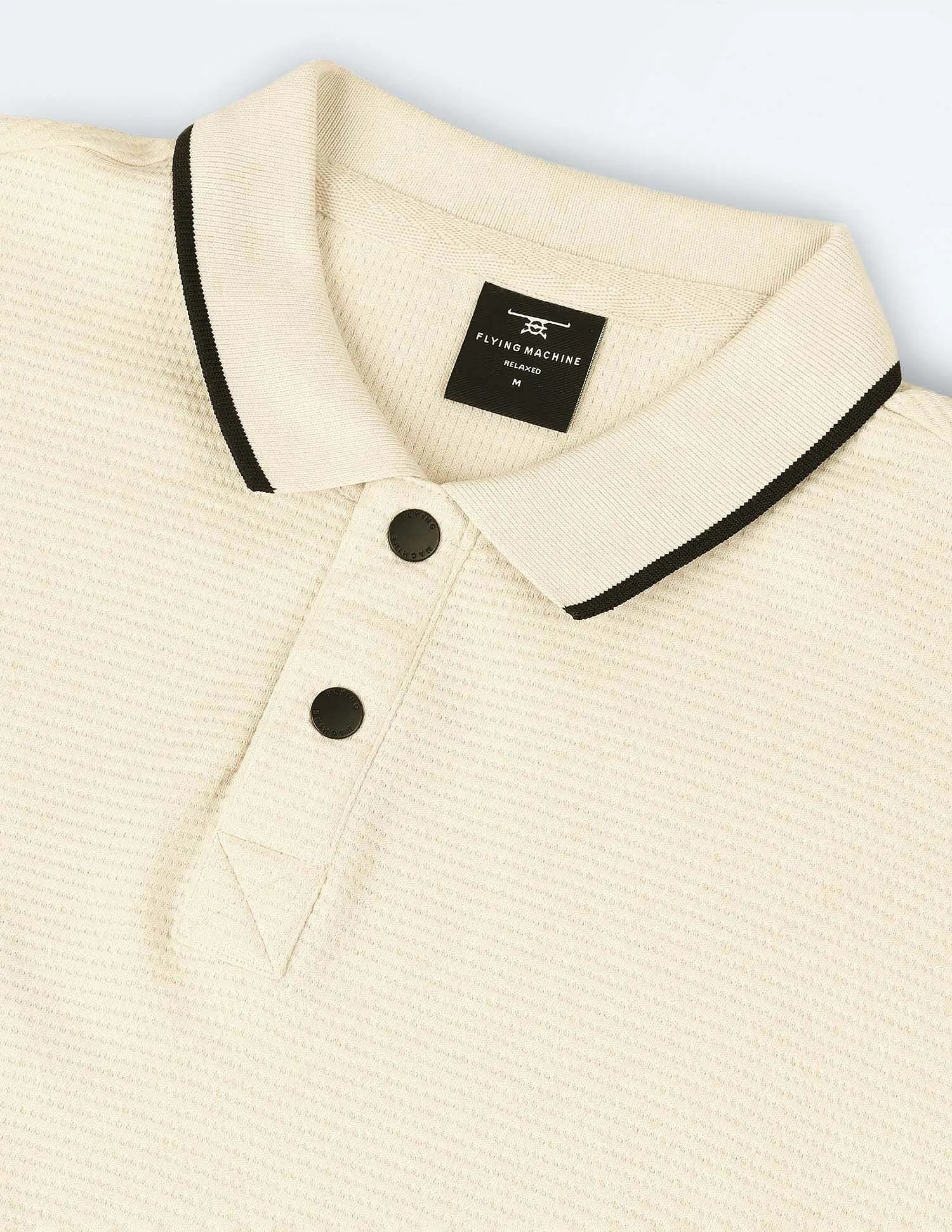 Flying Machine Cotton Textured Polo Shirt