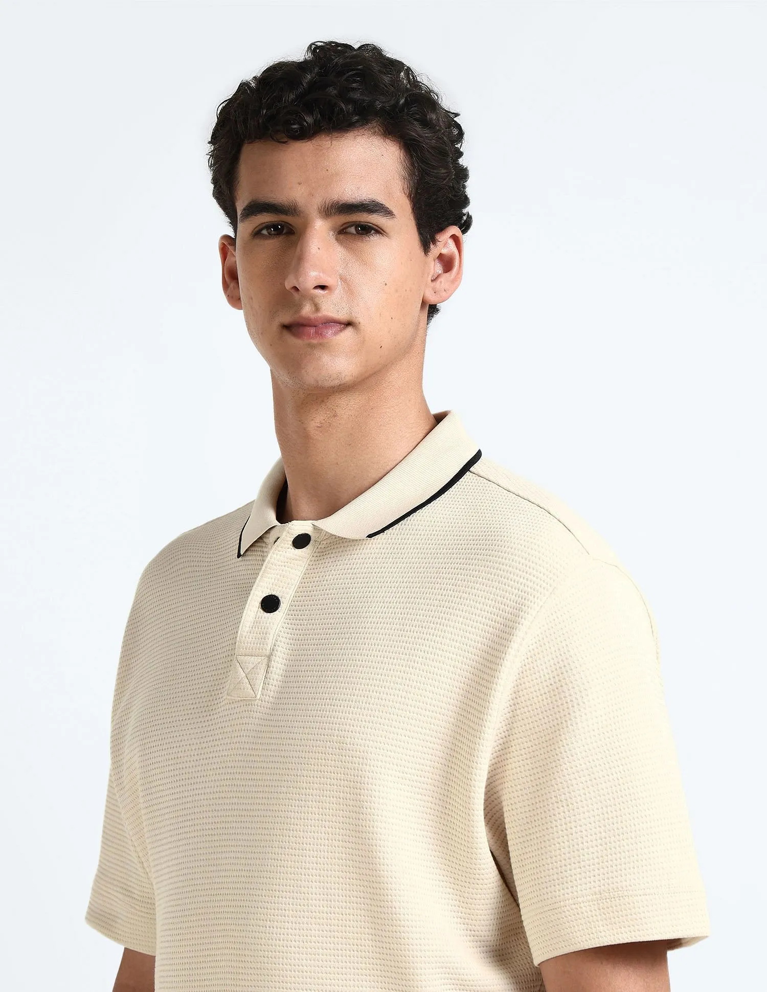 Flying Machine Cotton Textured Polo Shirt