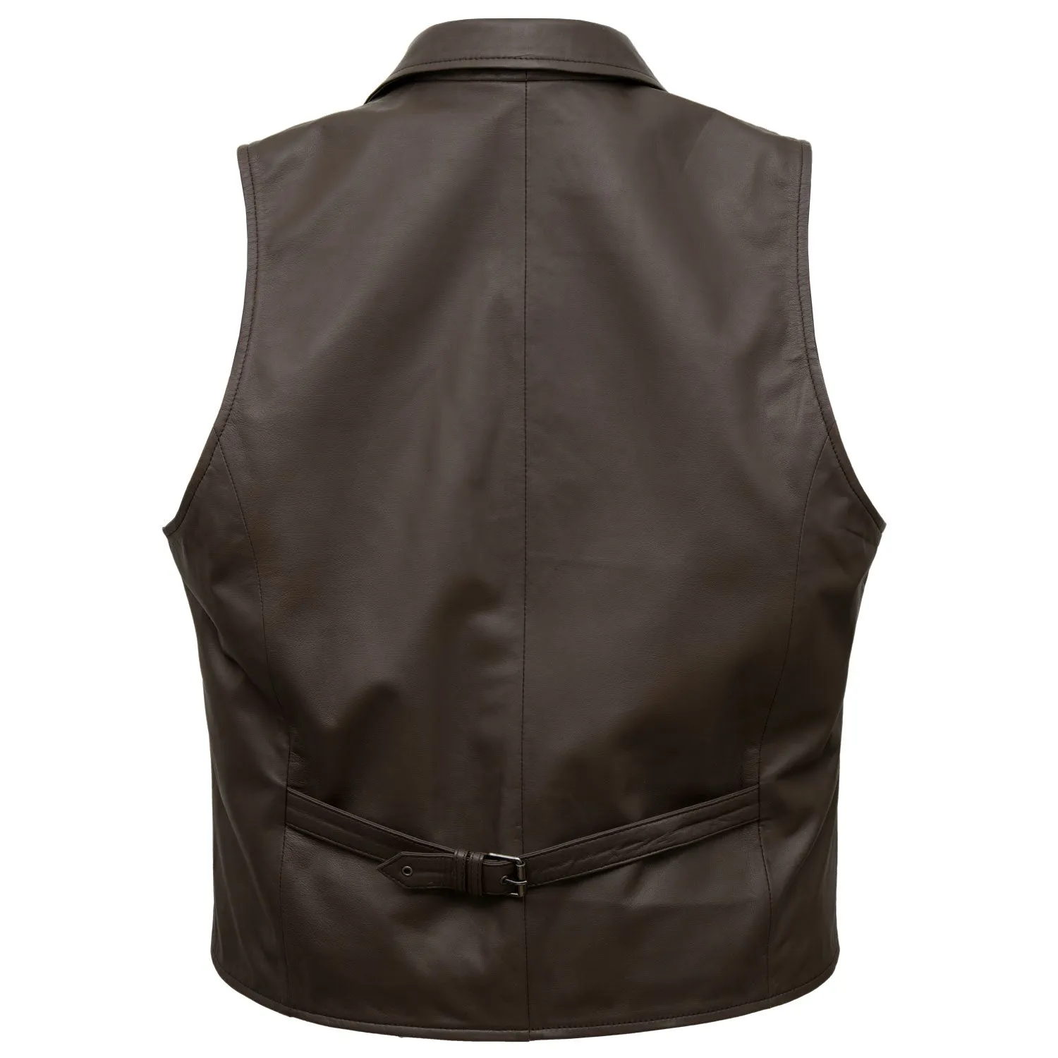 Flynn: Men's Brown Leather Waistcoat