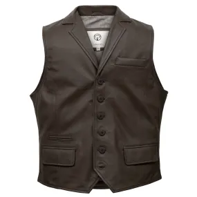 Flynn: Men's Brown Leather Waistcoat