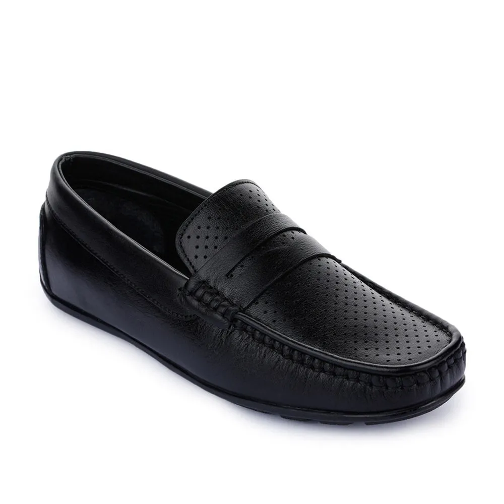 Fortune (Black) Classic Loafer Shoes For Men RLE-102 By Liberty