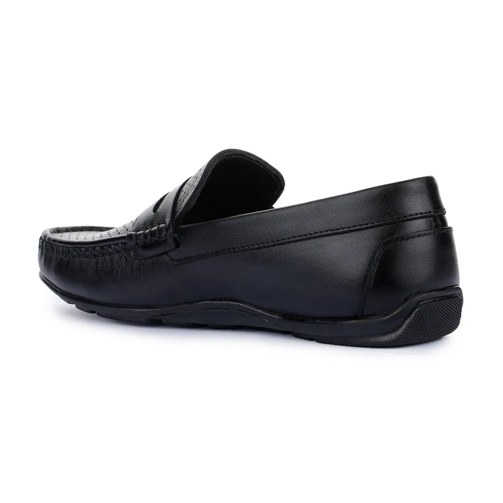 Fortune (Black) Classic Loafer Shoes For Men RLE-102 By Liberty