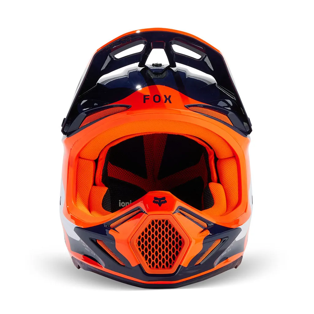 Fox - 2024 V3 Revise Navy/Orange Helmet