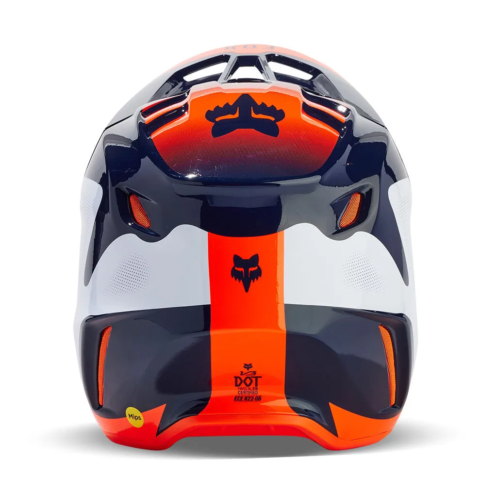 Fox - 2024 V3 Revise Navy/Orange Helmet