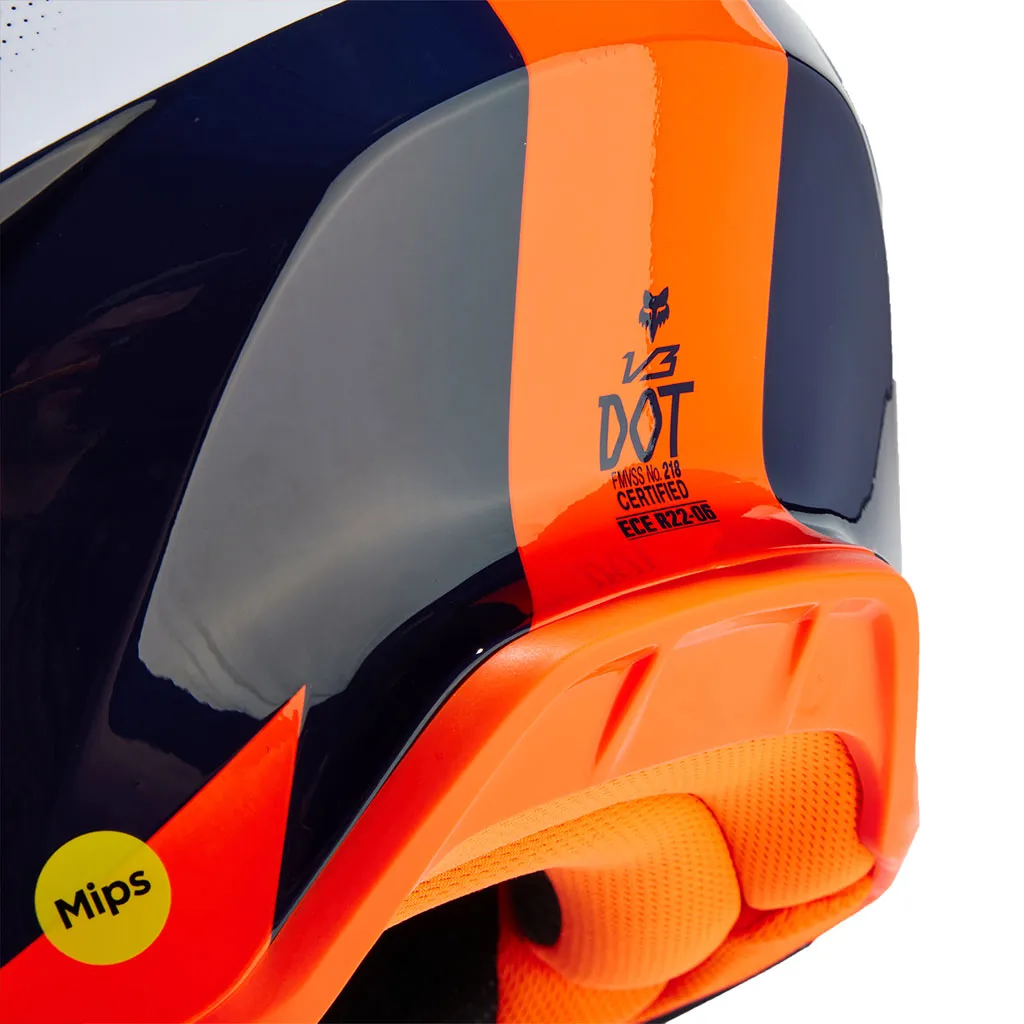 Fox - 2024 V3 Revise Navy/Orange Helmet