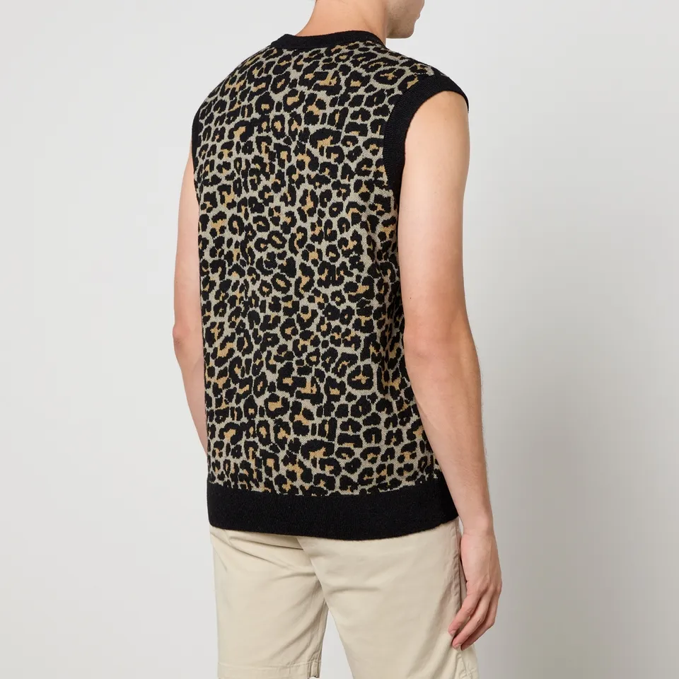 Fred Perry Leopard Cotton-Blend Jacquard Vest - M | Coggles