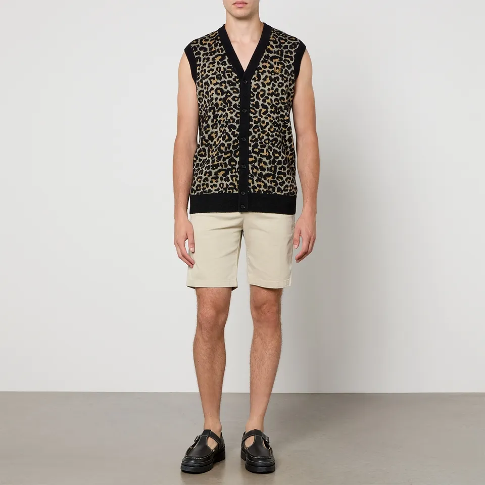 Fred Perry Leopard Cotton-Blend Jacquard Vest - M | Coggles