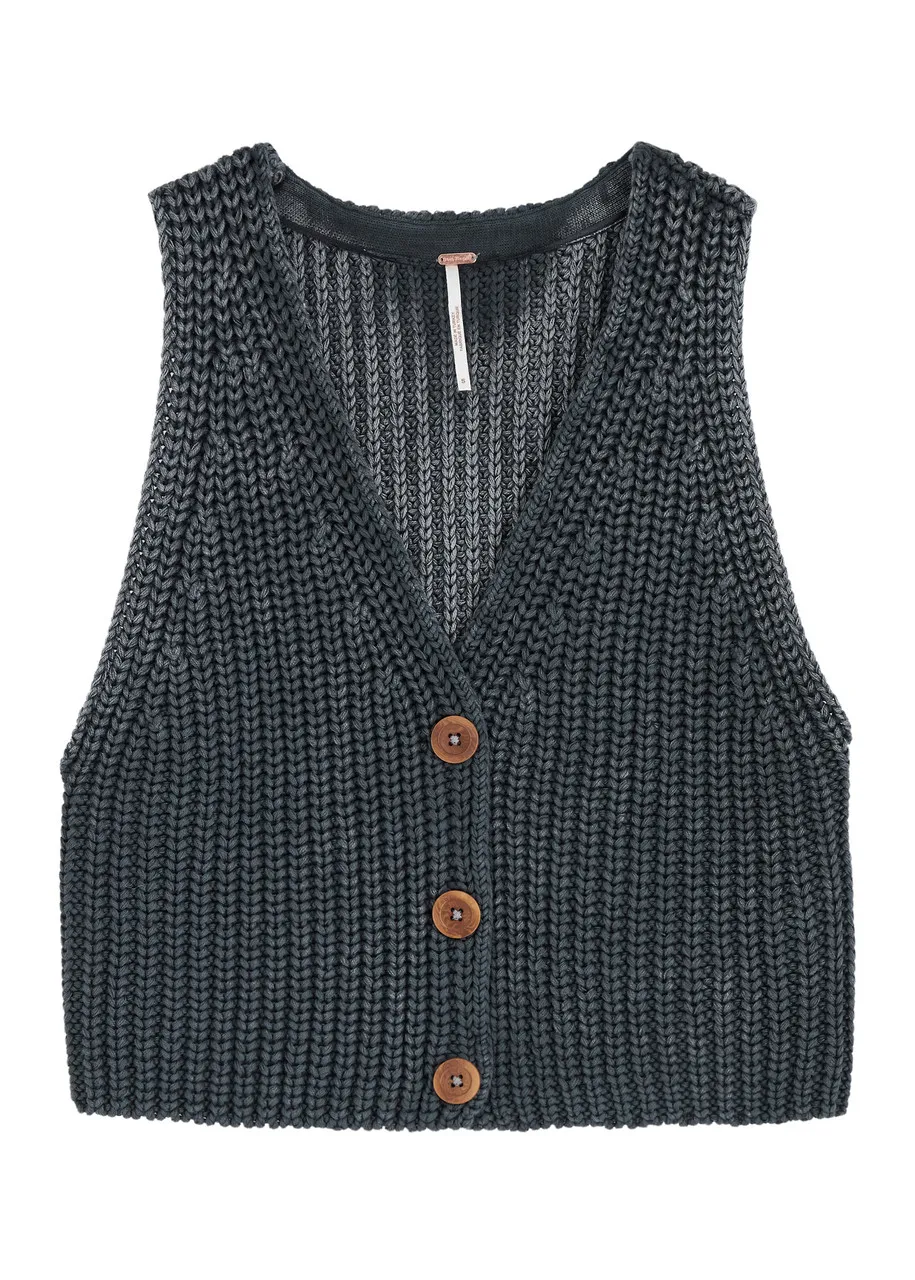 FREE PEOPLE Close To Me knitted cotton vest -                         -                     -                