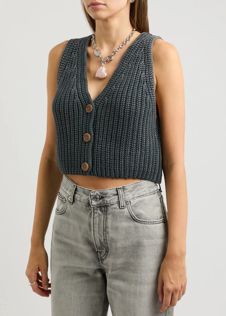 FREE PEOPLE Close To Me knitted cotton vest -                         -                     -                