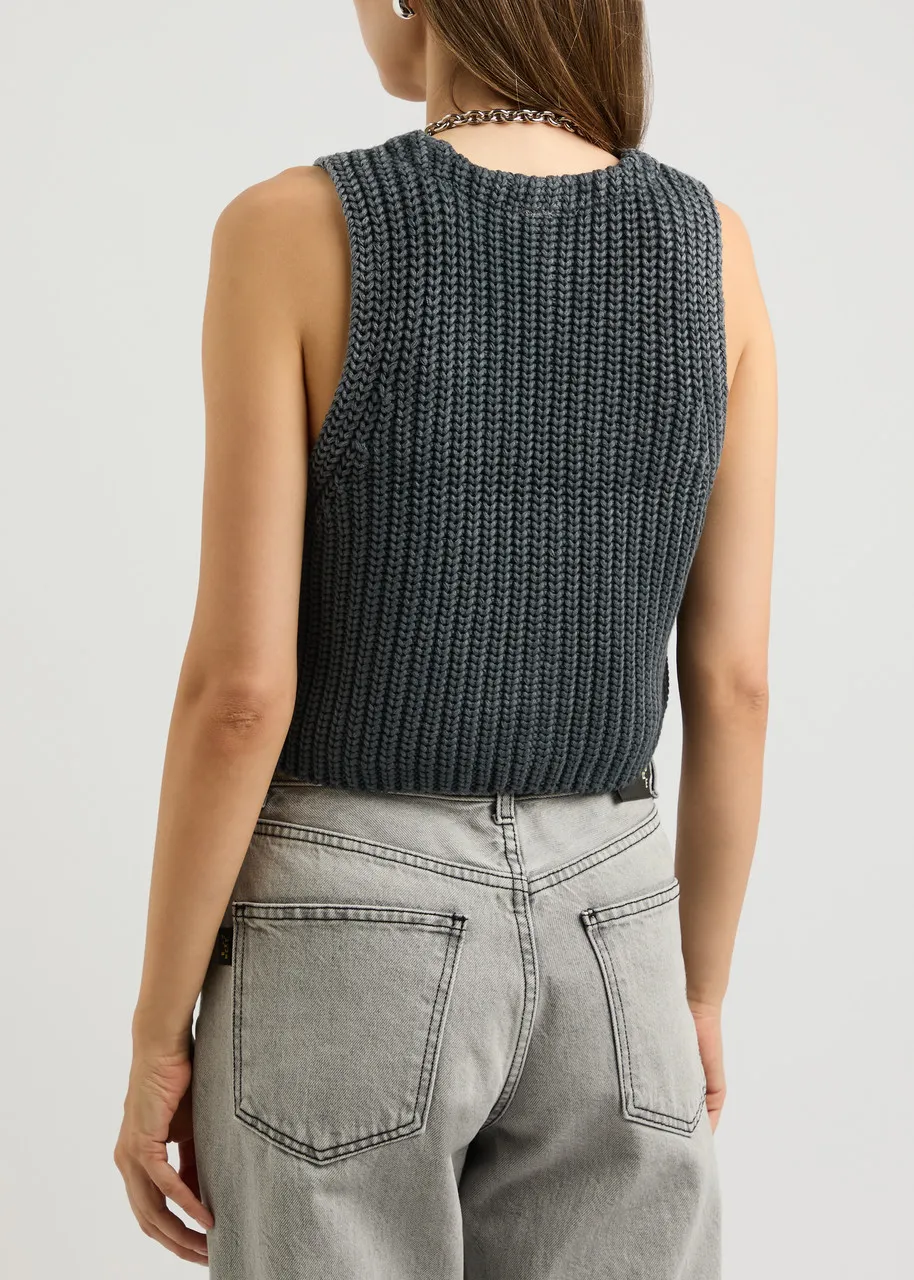 FREE PEOPLE Close To Me knitted cotton vest -                         -                     -                