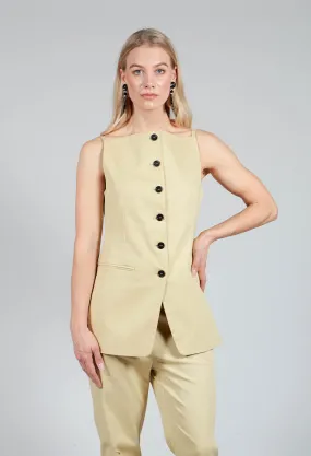 Gabardine Waistcoat in Pear Sorbet