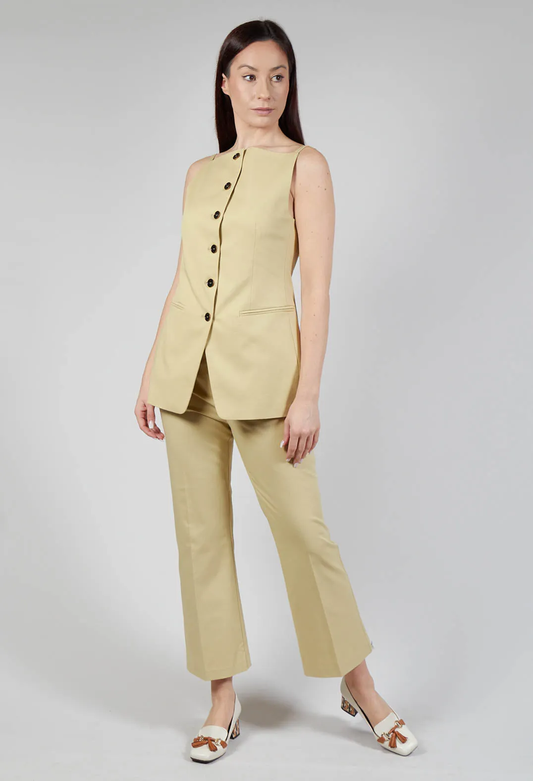 Gabardine Waistcoat in Pear Sorbet