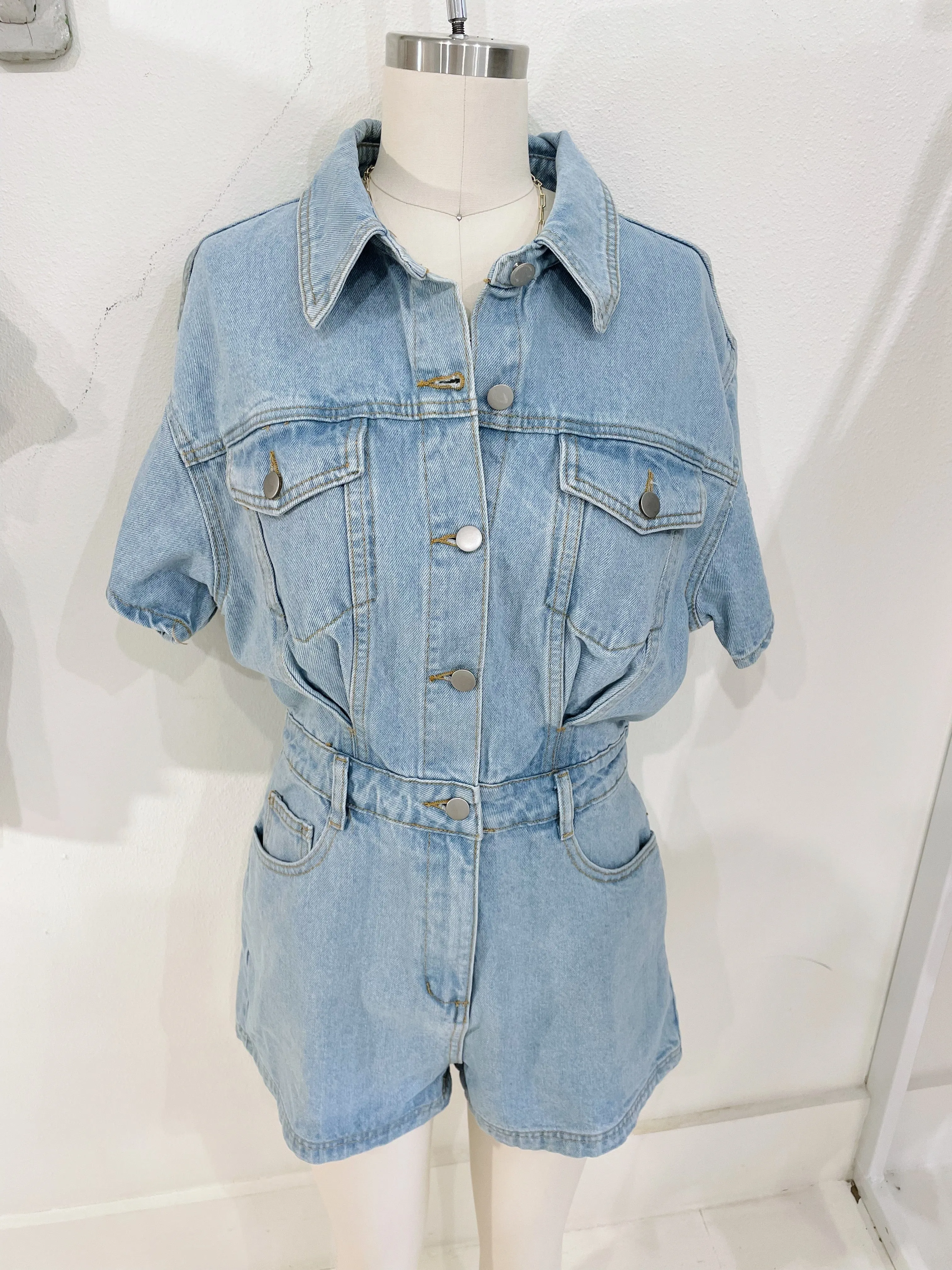 Gemma Denim Romper