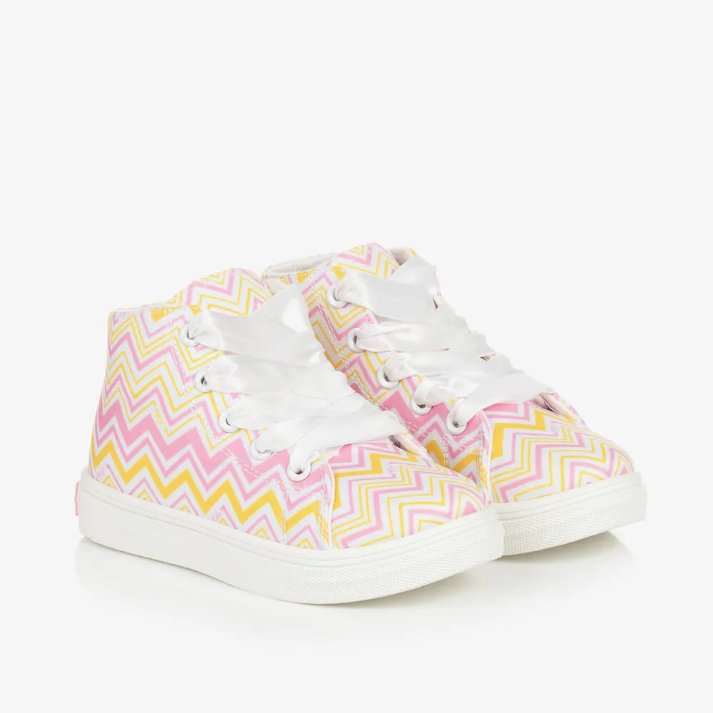 Girls Pink High-Top Shell Trainers