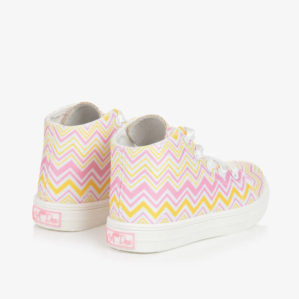 Girls Pink High-Top Shell Trainers