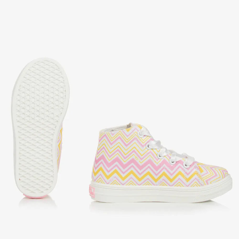 Girls Pink High-Top Shell Trainers