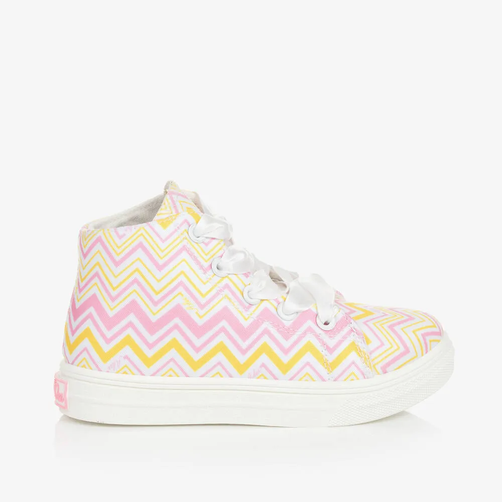 Girls Pink High-Top Shell Trainers