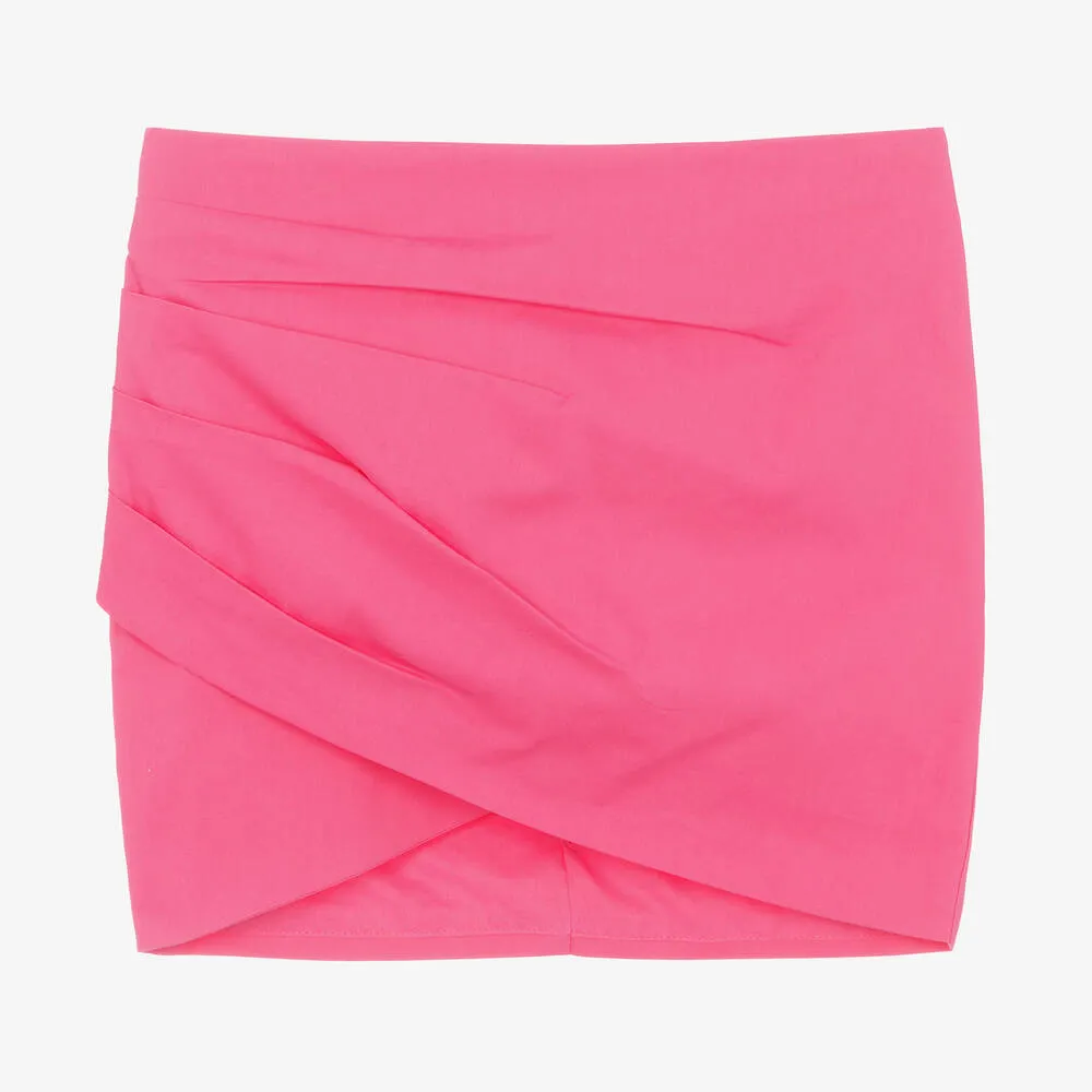 Girls Pink Ruched Skirt