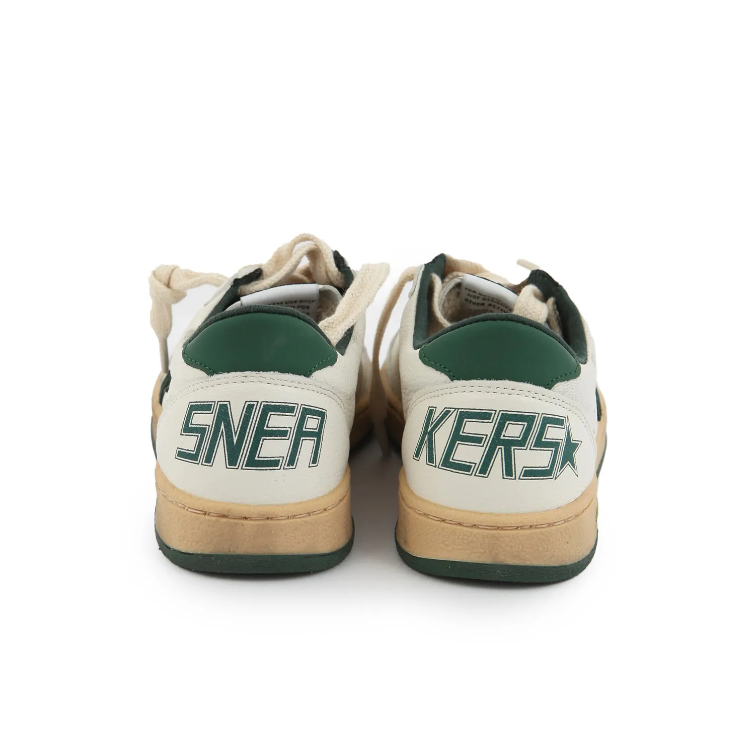 Golden Goose White And Green Unisex Ball Star Sneakers For Children