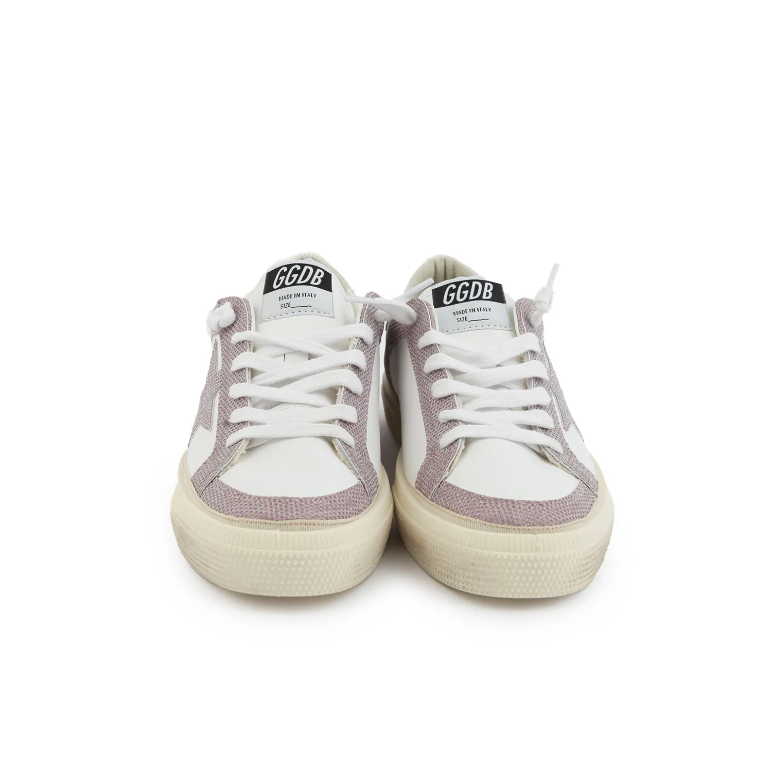 Golden Goose White And Pink Glitter May Sneakers For Teen Girls