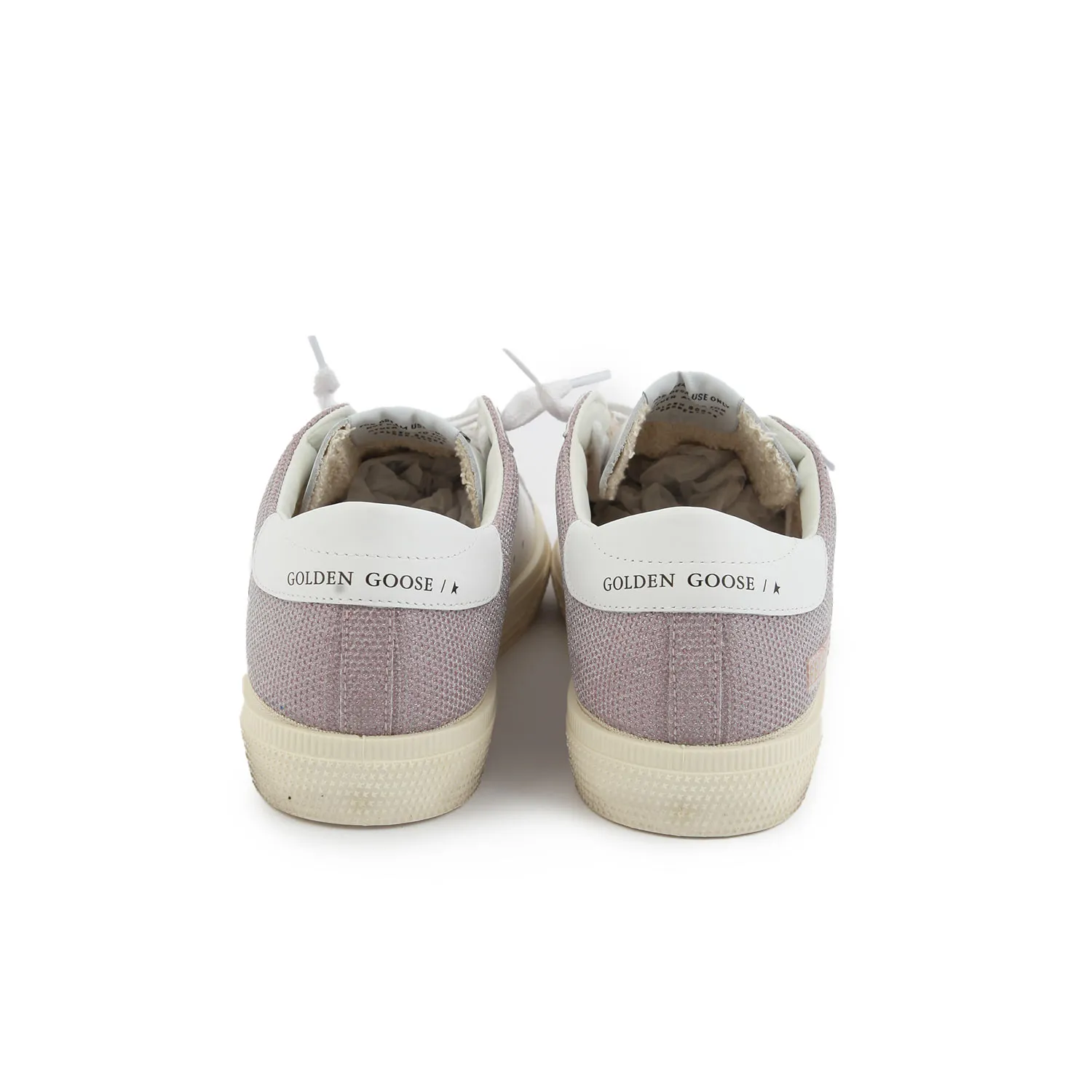 Golden Goose White And Pink Glitter May Sneakers For Teen Girls