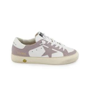 Golden Goose White And Pink Glitter May Sneakers For Teen Girls