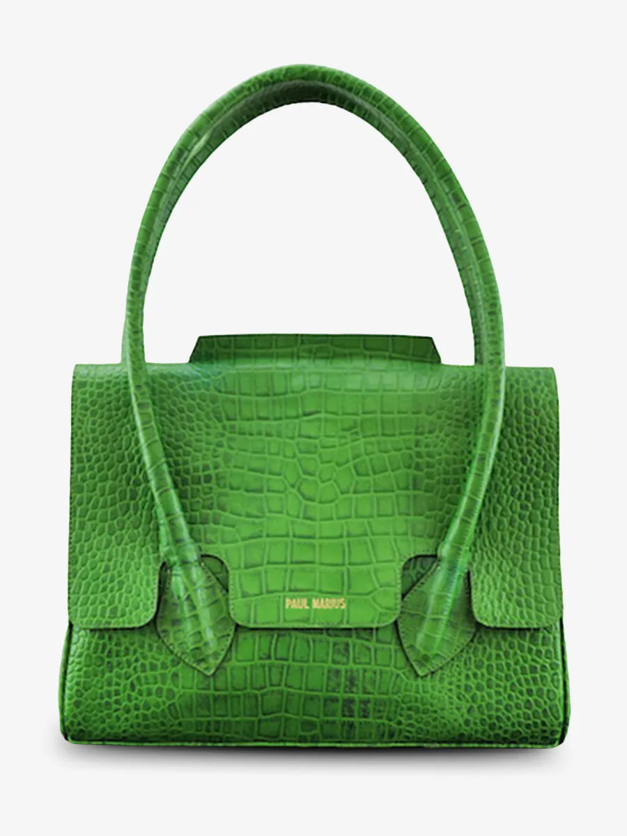 Green Leather Handbag for Women - Colette M Alligator Cocktail Jade | PAUL MARIUS