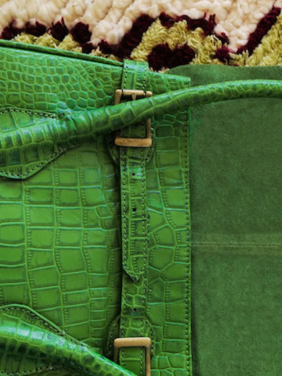 Green Leather Handbag for Women - Colette M Alligator Cocktail Jade | PAUL MARIUS