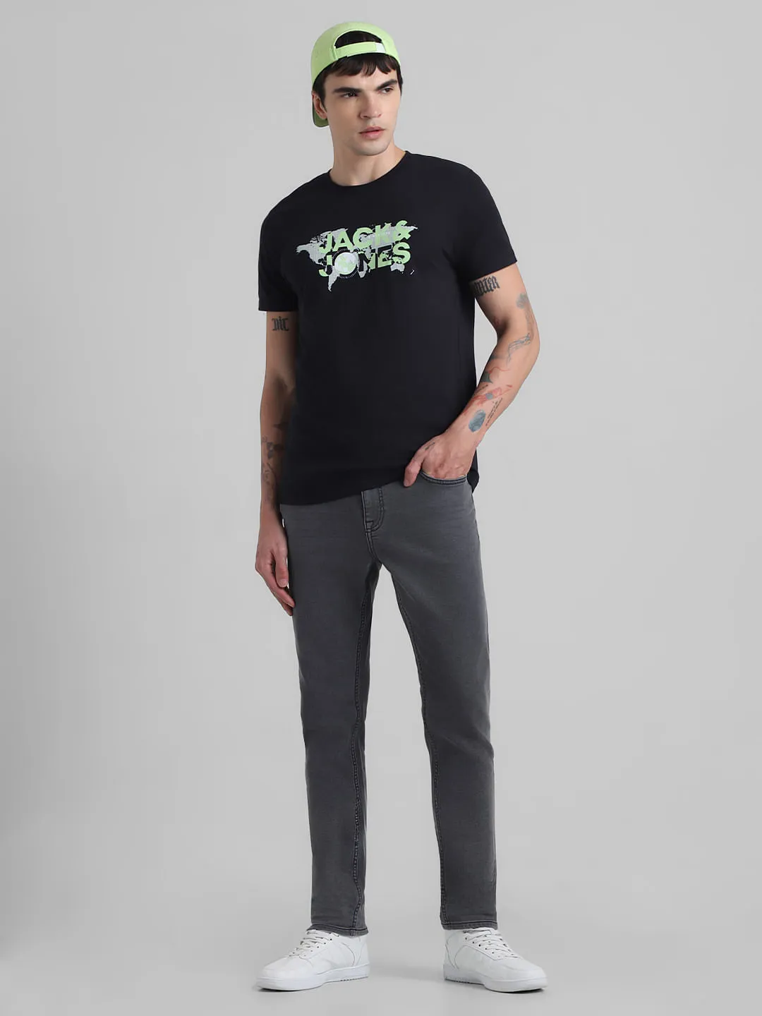 Grey Low Rise Glenn Slim Fit Jeans