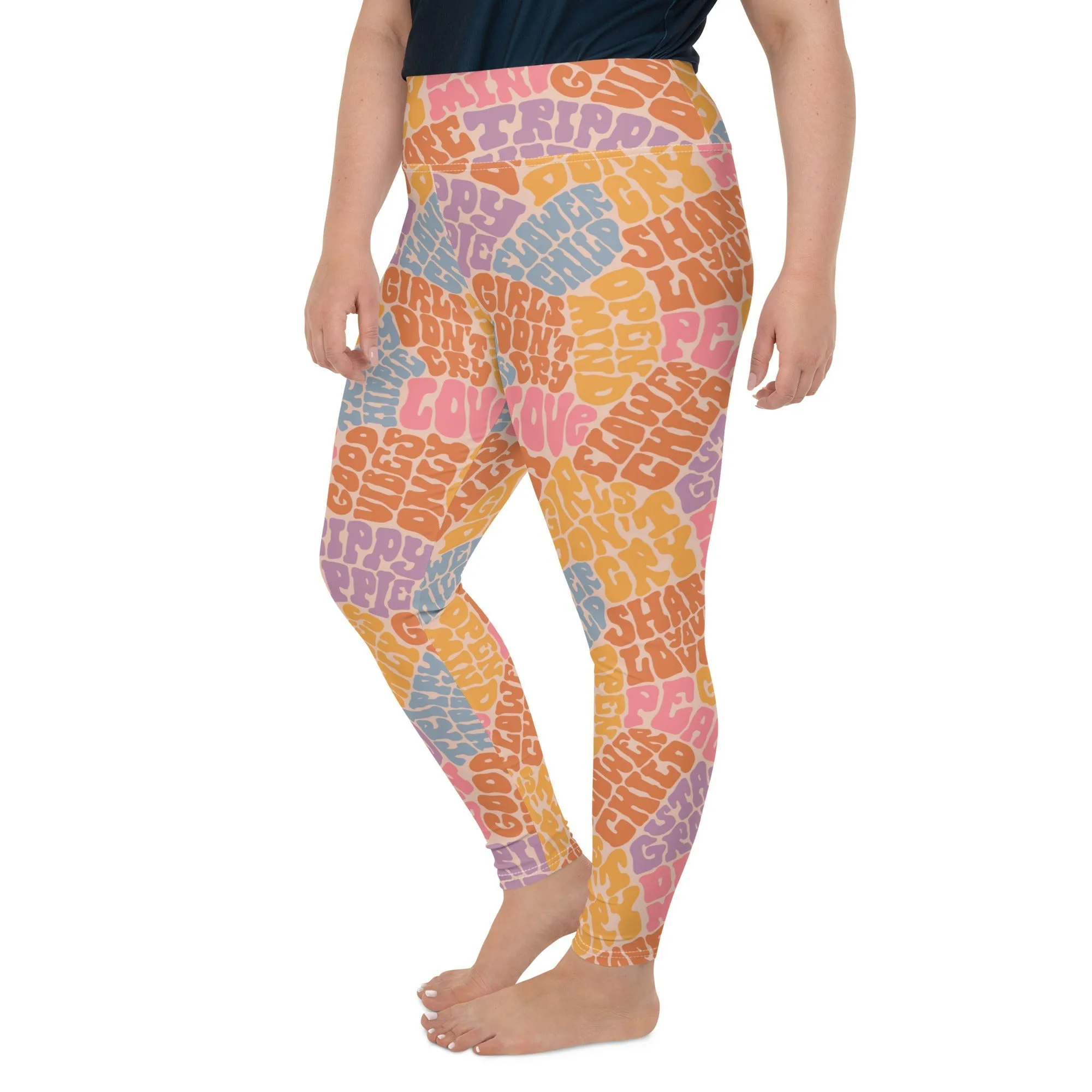 Groovy Hippie Plus Size Leggings