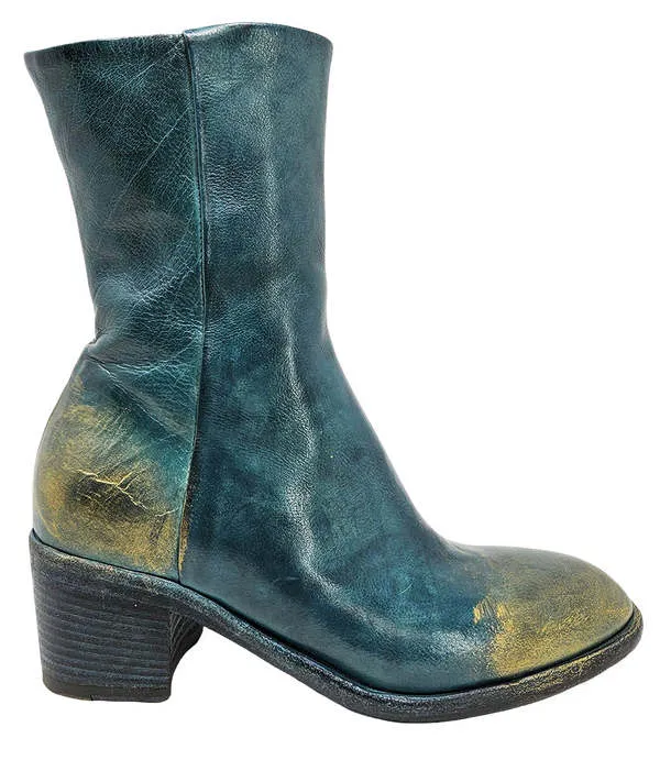 Hand Rubbed Ankle Boot - Teal