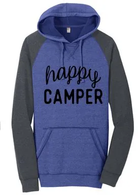 HAPPY CAMPER FLEECE RAGLAN HOODIE