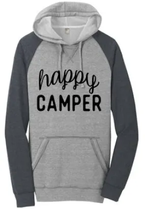 HAPPY CAMPER FLEECE RAGLAN HOODIE