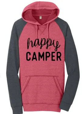 HAPPY CAMPER FLEECE RAGLAN HOODIE