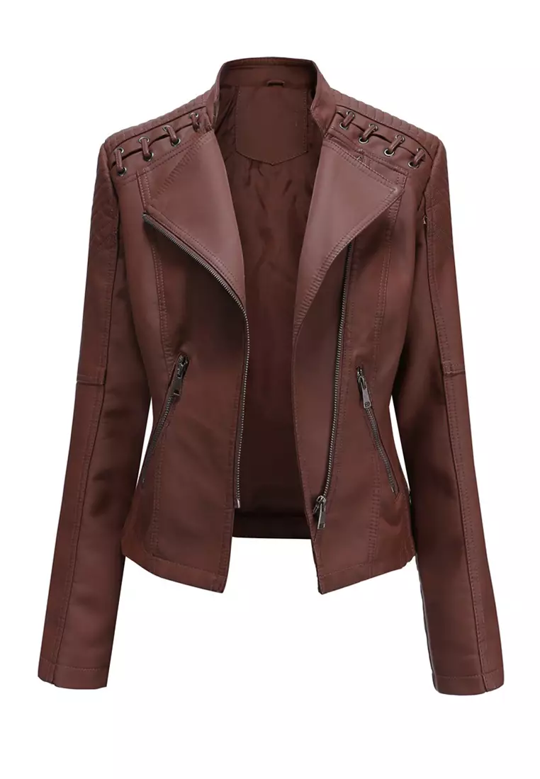 HAPPY FRIDAYS Faux Leather Biker Jacket AD-6638