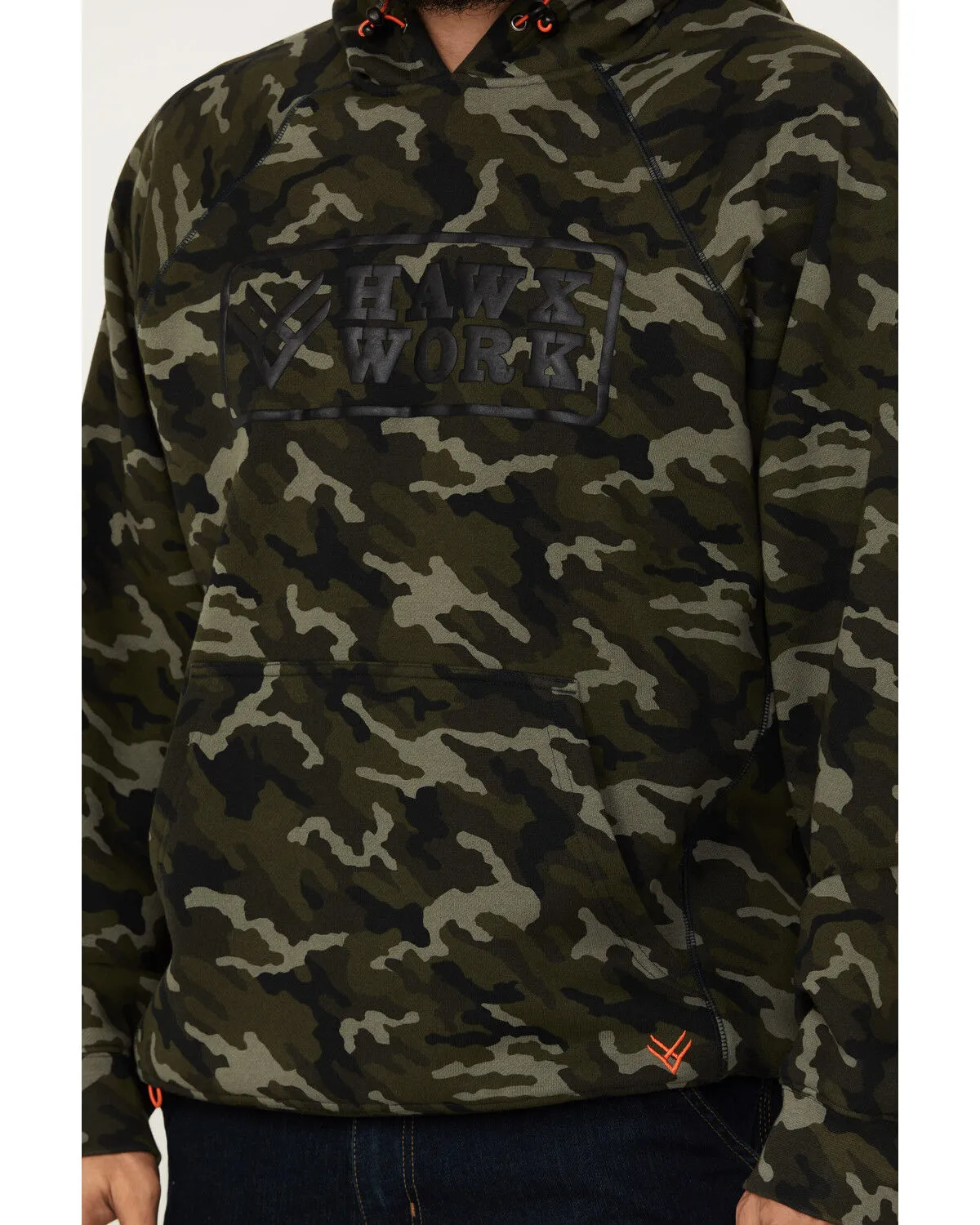 Hawx Men's Camo Print Fleece Work Hooded Sweatshirt